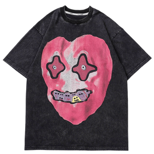 Glitch Face Oversized Tee