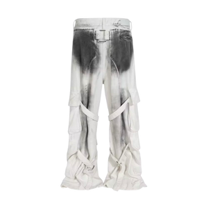 White Distressed Cargo Pants